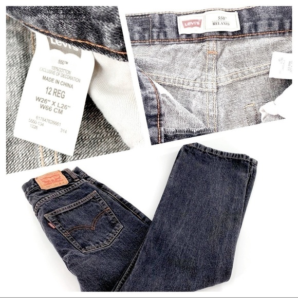 Levis 550 Boy's Relaxed Jeans TAG: 12 reg/26 x 26 - Picture 3 of 6